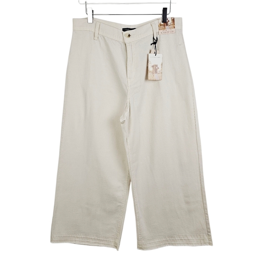 Sincerely Jules Wide Leg Crop Pants in Cream NWT